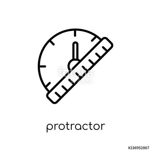 500x500 Protractor Icon Trendy Modern Flat Linear Vector Protractor Icon