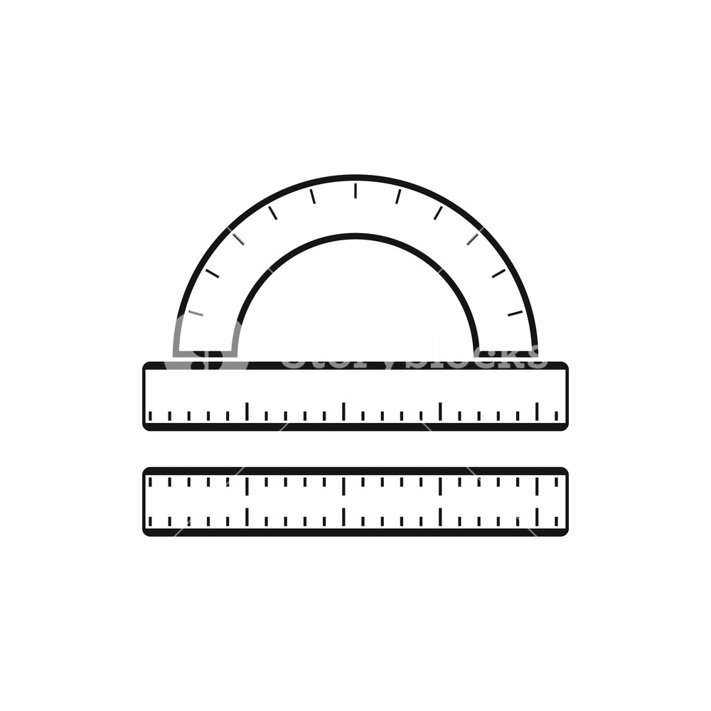 1000x1000 Ruler And Protractor Icon In Simple Style Isolated On White