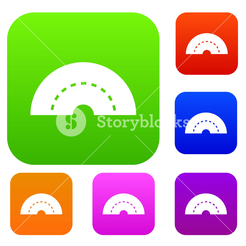 1000x1000 Round Turning Road Set Icon Color In Flat Style Isolated On White