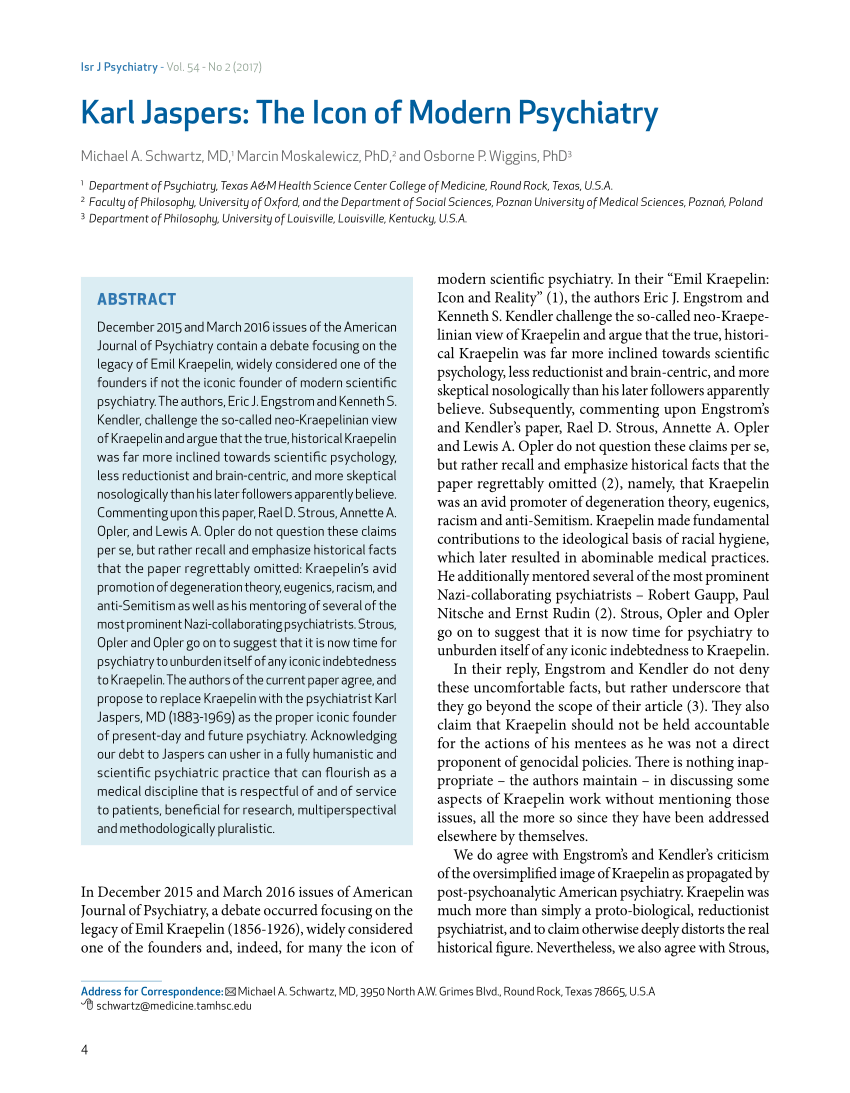 850x1093 Pdf Karl Jaspers The Icon Of Modern Psychiatry