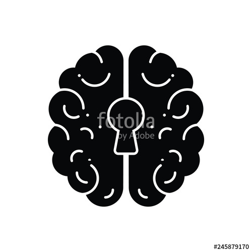 500x500 Black Solid Icon For Psychiatry Stock Image And Royalty Free