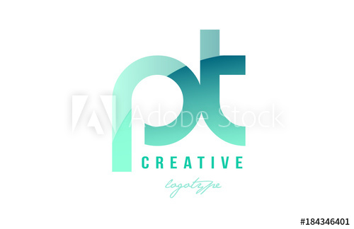 500x324 Green Gradient Pastel Modern Pt P T Alphabet Letter Logo