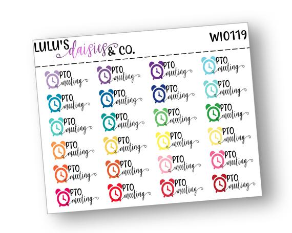 570x456 Pto Meeting Words And Icons Words And Icon Stickers Multi Etsy