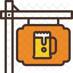 256x256 Pub Icon Of Colored Outline Style