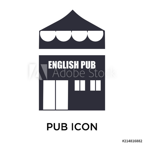 500x500 Pub Icon Vector Sign And Symbol Isolated On White Background, Pub