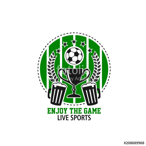 500x500 Vector Enjoy Soccer Game Beer Pub Icon Stock Image And Royalty