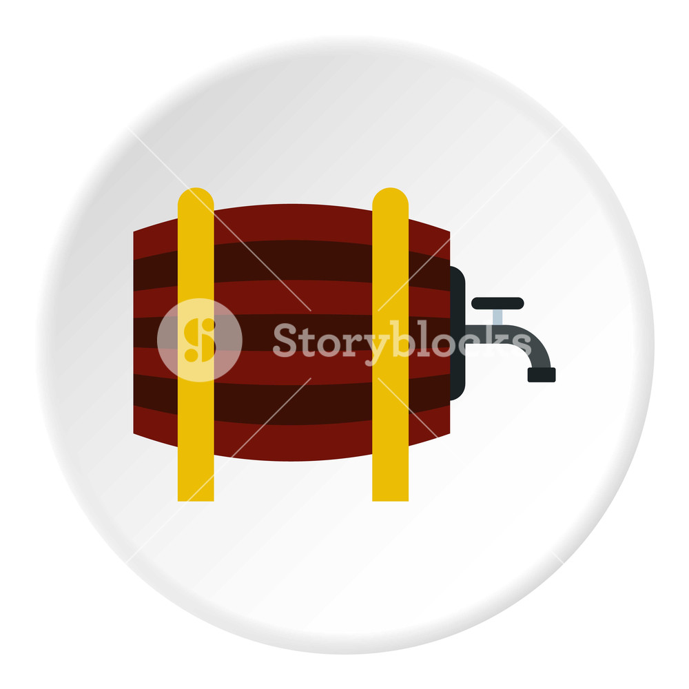 1000x1000 Beer Barrel In Pub Icon Flat Illustration Of Beer Barrel In Pub