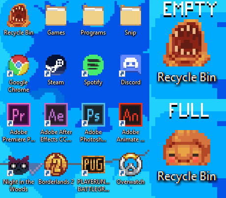 460x402 Oc Made Some Custom Desktop Icons To Match My Wallpaper Pixelart