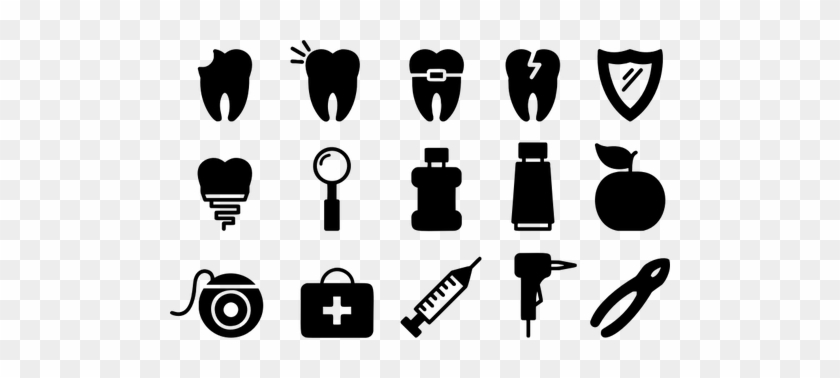 840x378 Dental Icons Silhouette