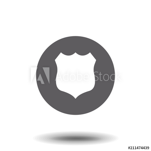 500x500 Sheriff Badge With Star Icon Vector, Filled Flat Sign, Solid