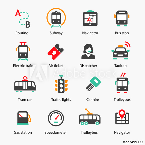 Public Transport Icon Set 500x500 Public Transport Icon Set