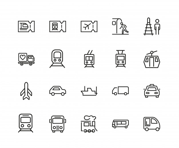 Public Transport Icon Set Vector Premium Download 626x518 Public Transport Icon Set Vector Premium Download