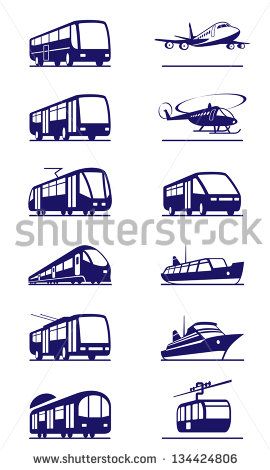 Public Transportation Icon Set 270x470 Public Transportation Icon Set