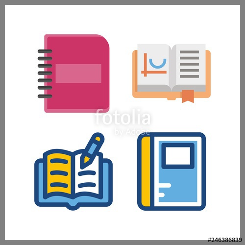 500x500 Publication Icon Vector Illustration Publication Set Notebook