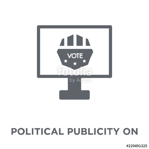 500x500 Political Publicity On Monitor Screen Icon From Political