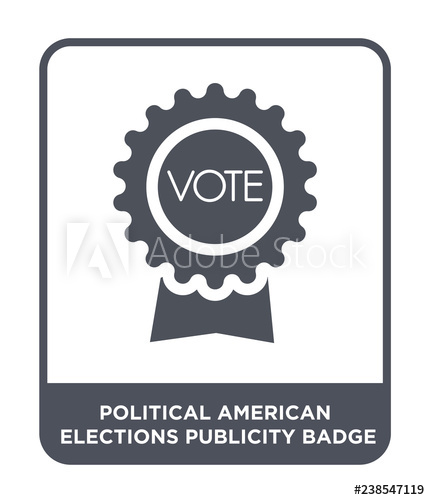430x500 Political American Elections Publicity Badge Icon Vector