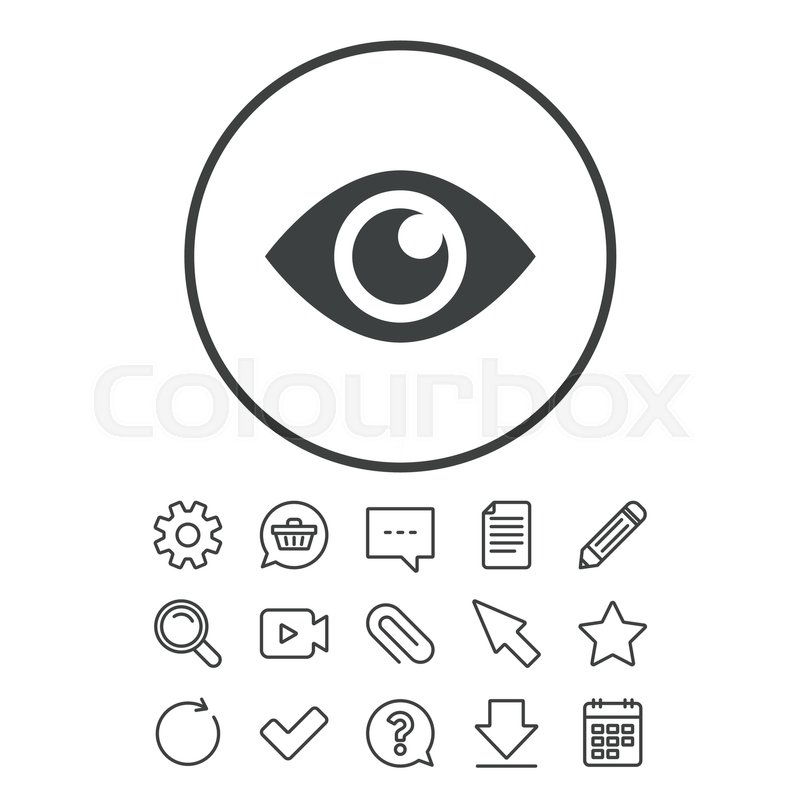 800x800 Eye Sign Icon Publish Content Button Stock Vector Colourbox