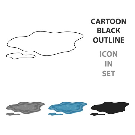 450x450 Puddle Icon In Cartoon Style Isolated On White Background Weather