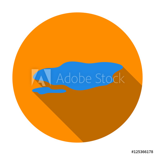 500x500 Puddle Icon In Flat Style Isolated On White Background Weather