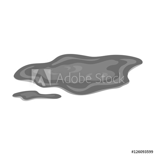 500x500 Puddle Icon In Monochrome Style Isolated On White Background