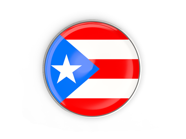 640x480 Round Button With Metal Frame Illustration Of Flag Of Puerto Rico