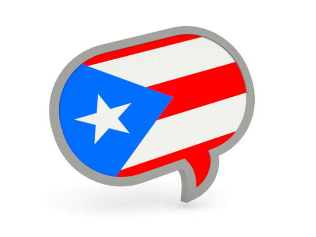 640x480 Speech Bubble Icon Illustration Of Flag Of Puerto Rico