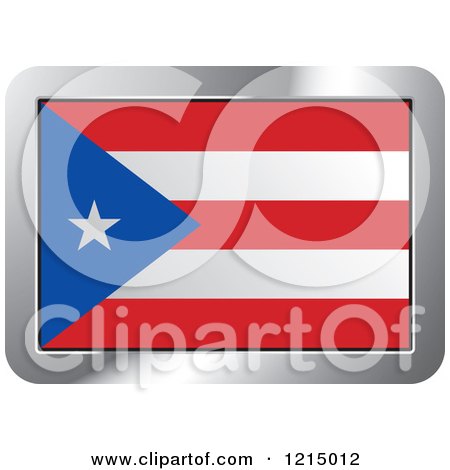 450x470 Clipart Of A Puerto Rico Flag And Silver Frame Icon