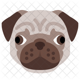 256x256 Pug Icon Of Flat Style