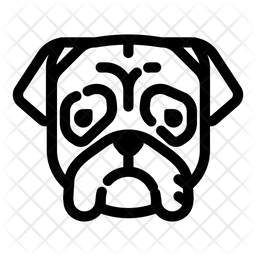 256x256 Pug Icon Of Line Style