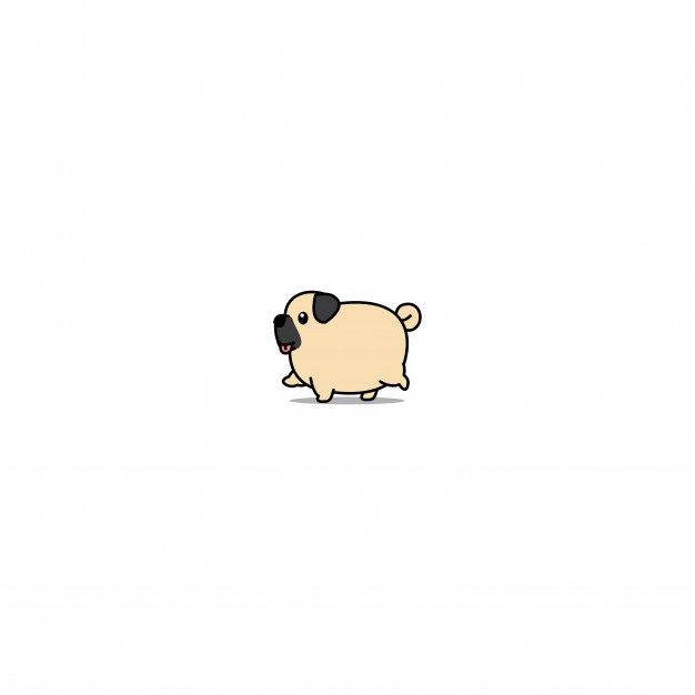 626x626 Cute Fat Pug Dog Walking Cartoon Icon Vector Premium Download