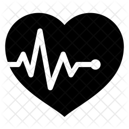 256x256 Heart With Pulse Icon Of Glyph Style