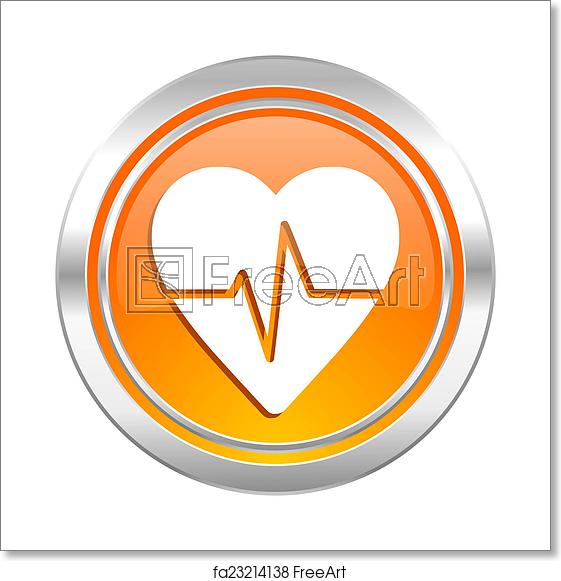 561x581 Free Art Print Of Pulse Icon, Heart Rate Sign Freeart