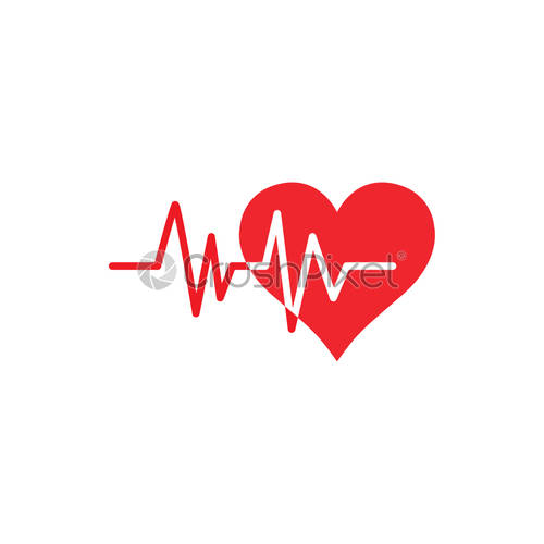 500x500 Heart Pulse Icon Graphic Design Template Vector, Stock Vector
