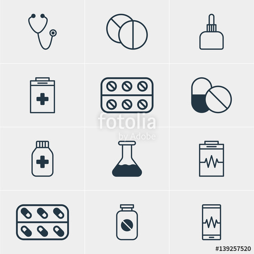 500x499 Vector Illustration Of Medicine Icons Editable Pack Of Pulse