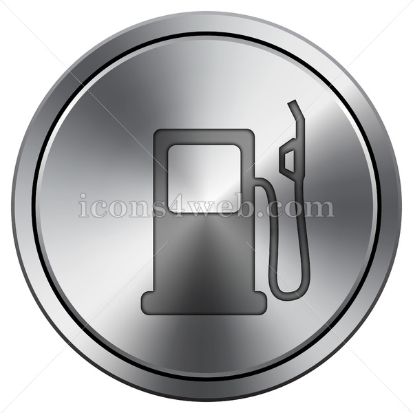 600x600 Gas Pump Icon Round Icon Imitating Metal