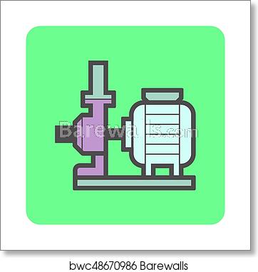 362x382 Water Pump Icon, Art Print Barewalls Posters Prints