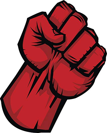 425x528 Red Fight Club Fist Cartoon Punch Icon Vinyl Decal