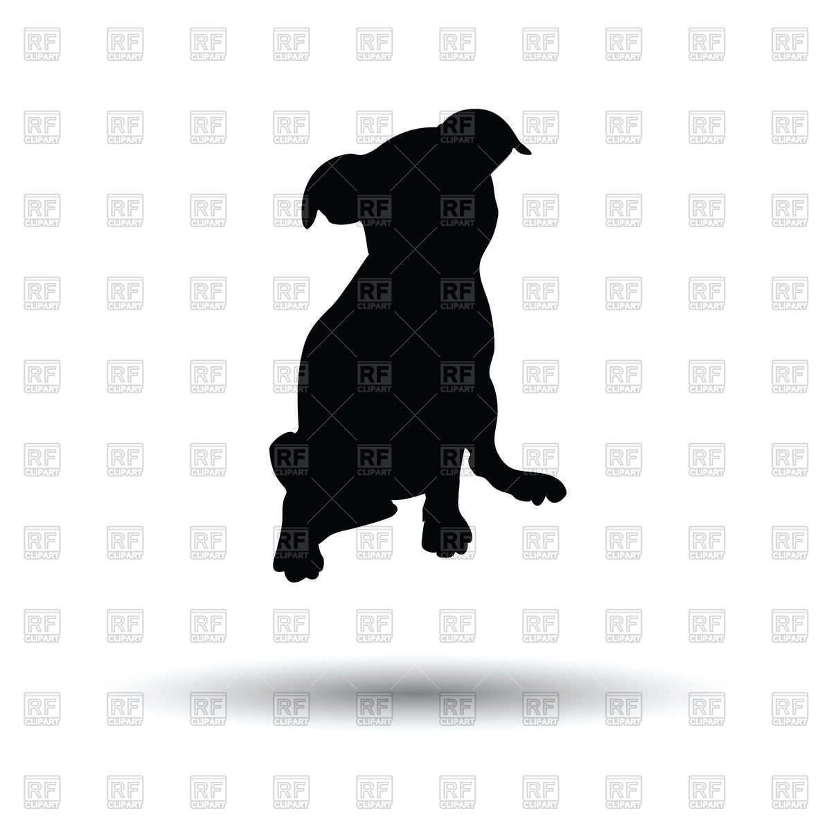 1200x1200 Silhouette Of Puppy Icon With White Vector Image Of Silhouettes