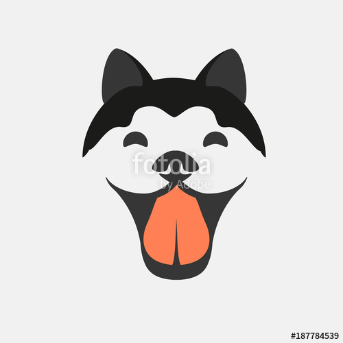 500x500 Smiling Dog Face Vector Cute Puppy Icon Logo Design Stock Image