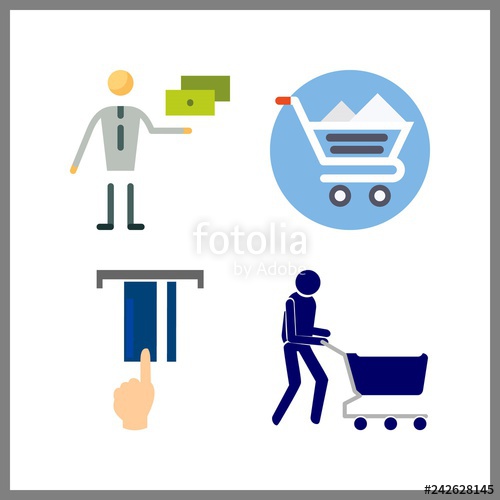 500x500 Purchase Icon Vector Illustration Purchase Set Shopping Cart