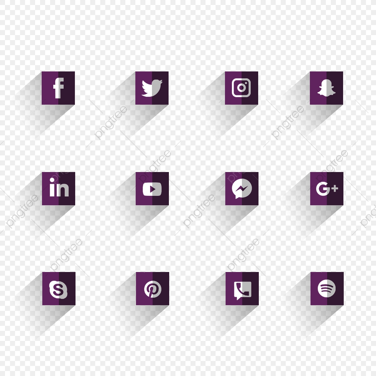 1200x1200 Purple Social Media Icon Set, Social Media Icons, Icon, Social