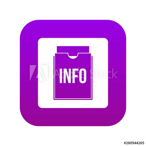 500x500 Info Folder Icon Digital Purple For Any Design Isolated On White