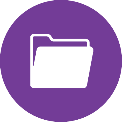 417x417 Purple Circle White Folder Icon