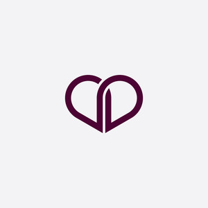 300x300 Purple Heart Icon Sign Vector Design Royalty Free Stock Image