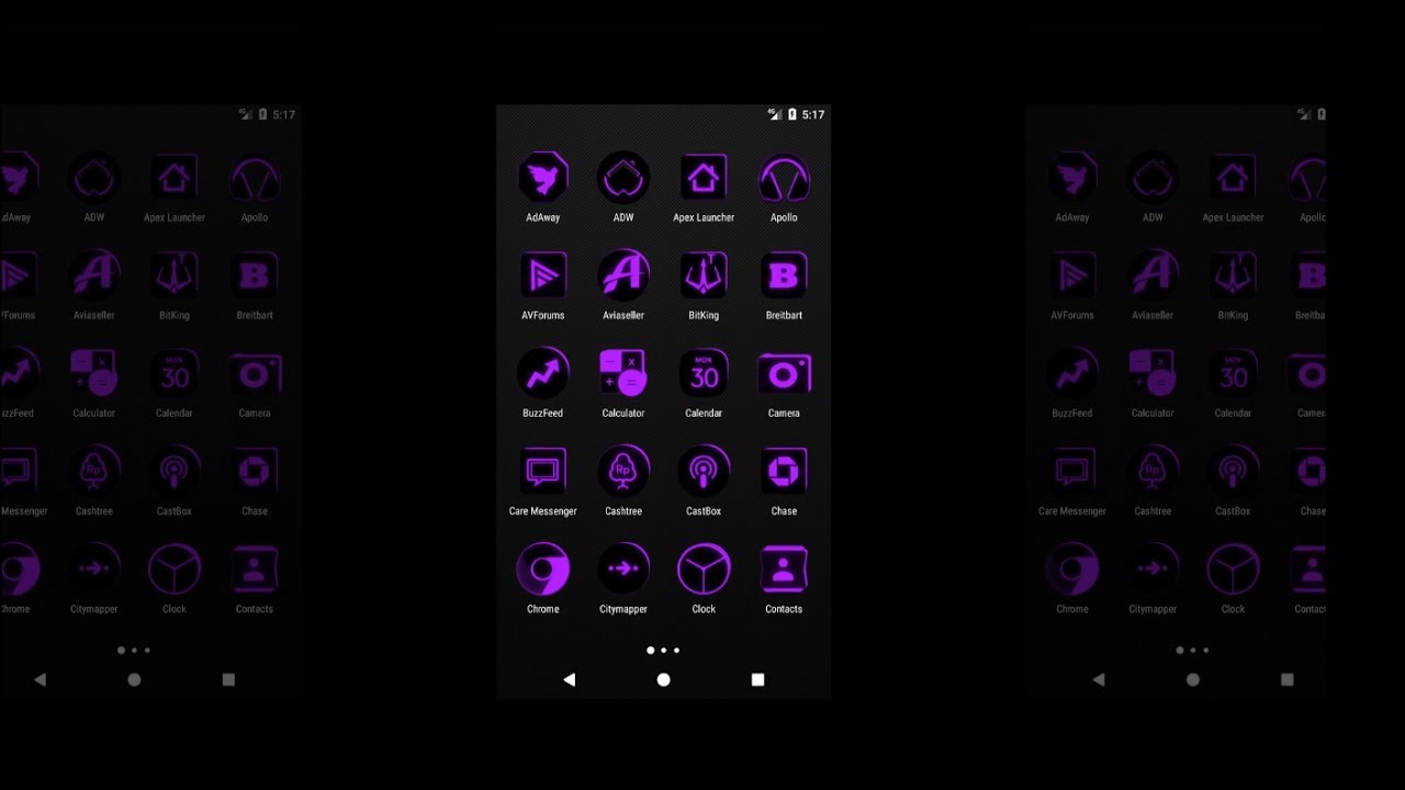 1280x720 Flat Black And Purple Icon Pack Free For Mobile And Tablet Devices