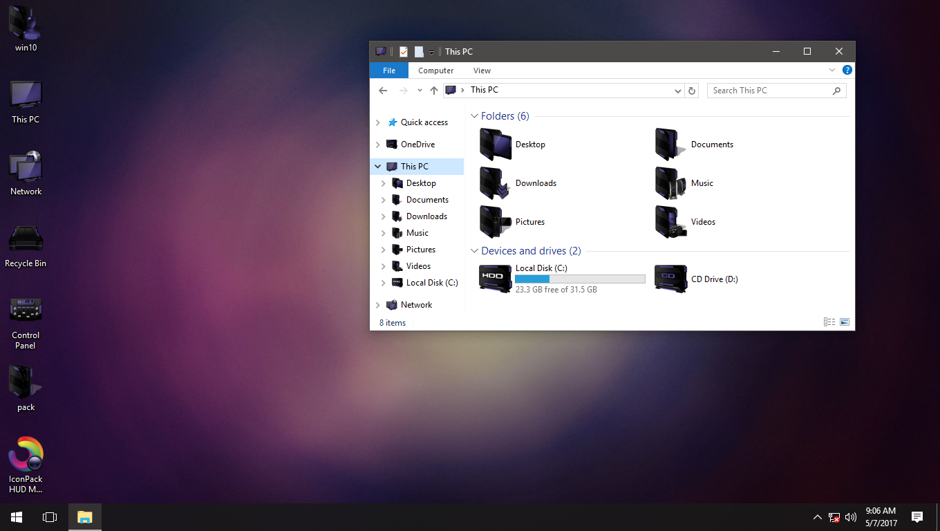 1360x768 Hud Machine Purple Iconpack