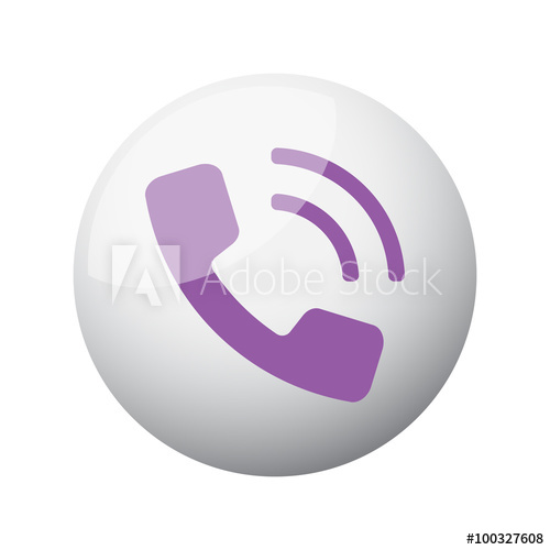500x500 Flat Purple Phone Icon On Sphere