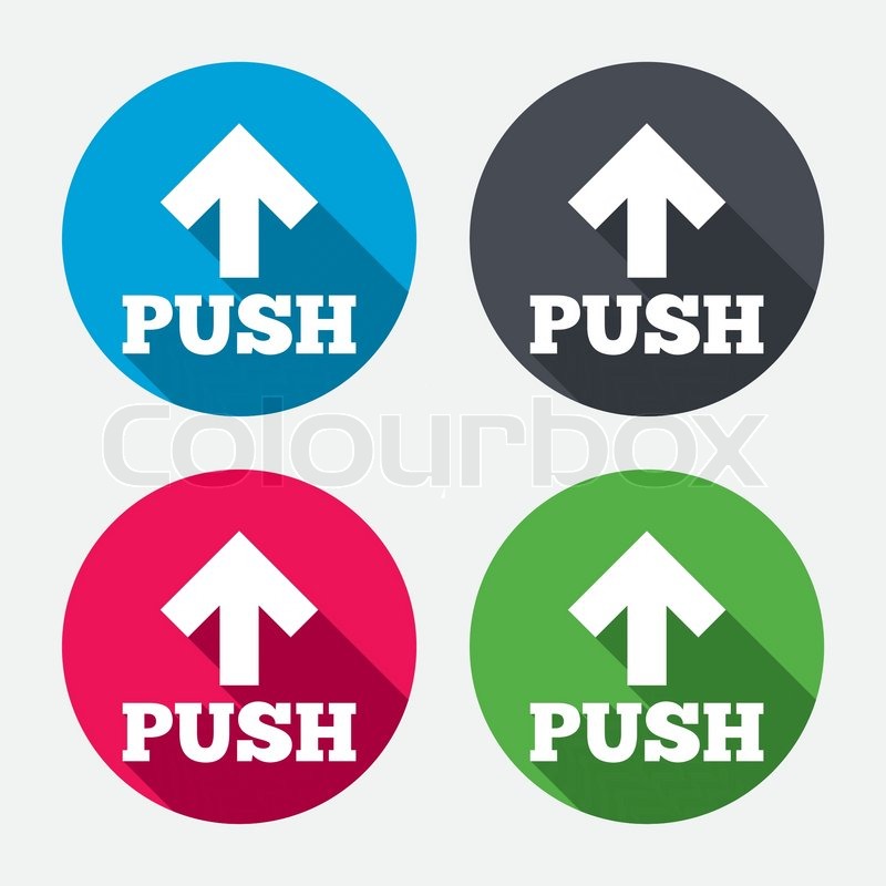 800x800 Push Action Sign Icon Press Arrow Stock Vector Colourbox