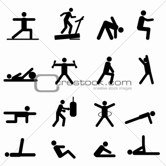 340x340 Image Fitness And Exercise Icons From Crestock Stock Photos