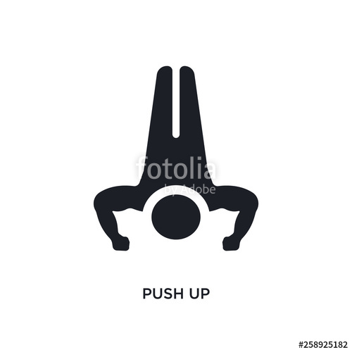 500x500 Black Push Up Isolated Vector Icon Simple Element Illustration